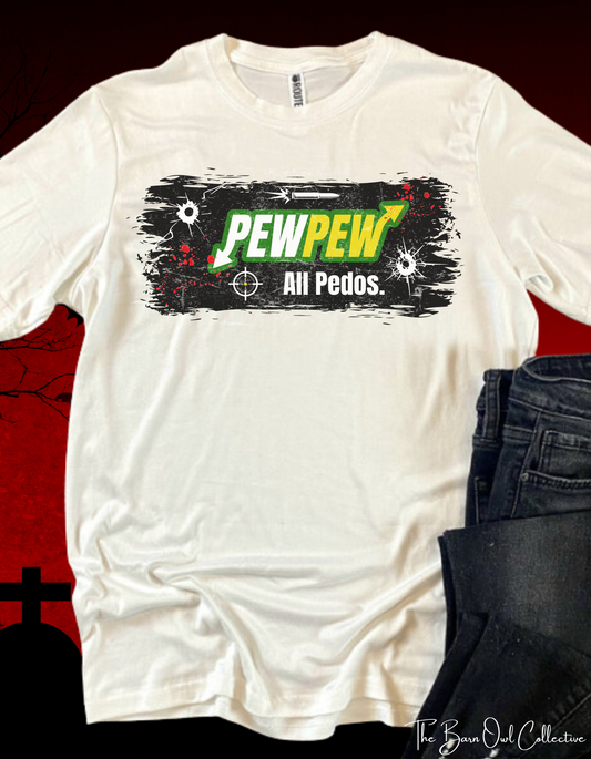 Subway Pew Pew All Pedos Unisex Crewneck T-Shirt