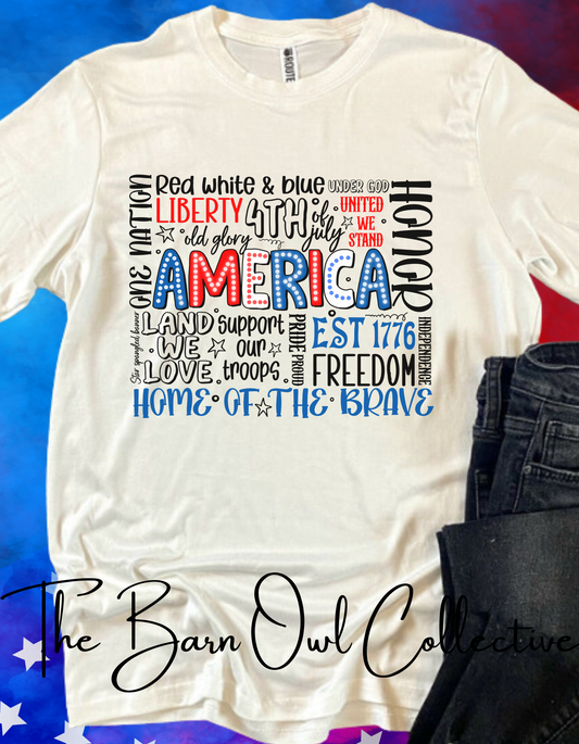 Tribute To America Women's Graphic Crewneck T-Shirt