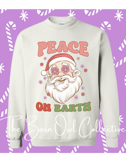 Peace On Earth Santa Crewneck-trui