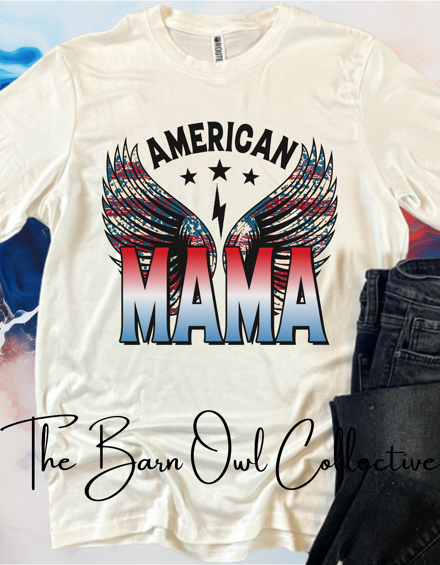 American Mama Womens Graphic Crewneck T-Shirt