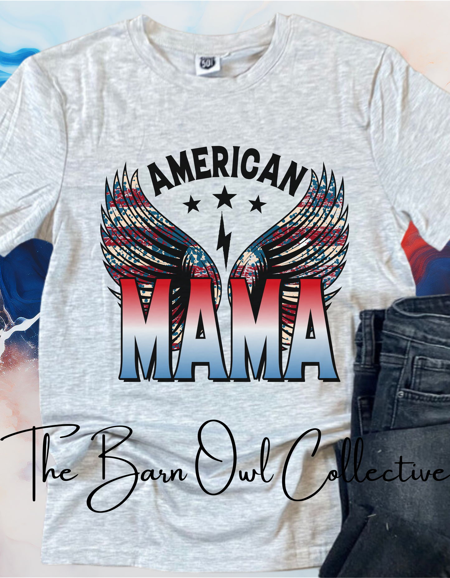 Amerikaanse Mama Vroue Grafiese Rondnek T-hemp