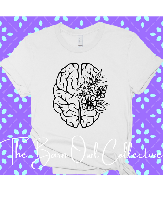 Floral Brain Graphic T-Shirt