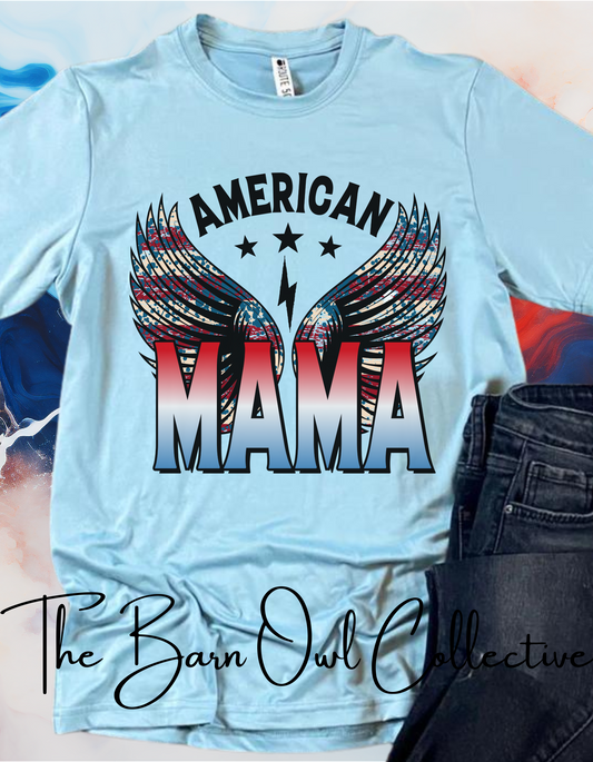American Mama Womens Graphic Crewneck T-Shirt