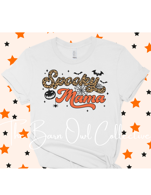 Spooky Mama Leopard Halloween T-Shirt