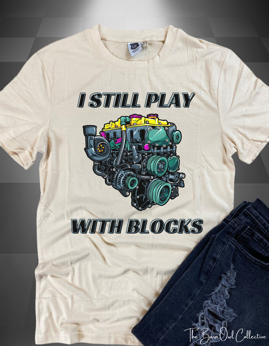 I Still Play with Blocks Unisex Crewneck T-hemp.