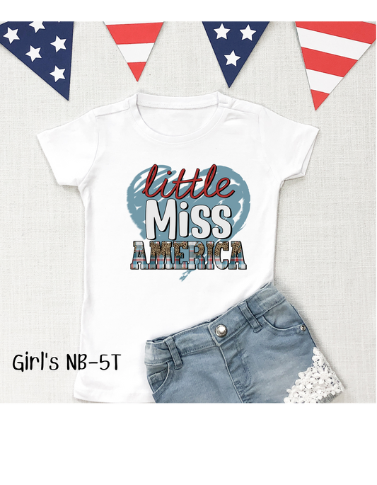 Little Miss America Graphic T-hemp.