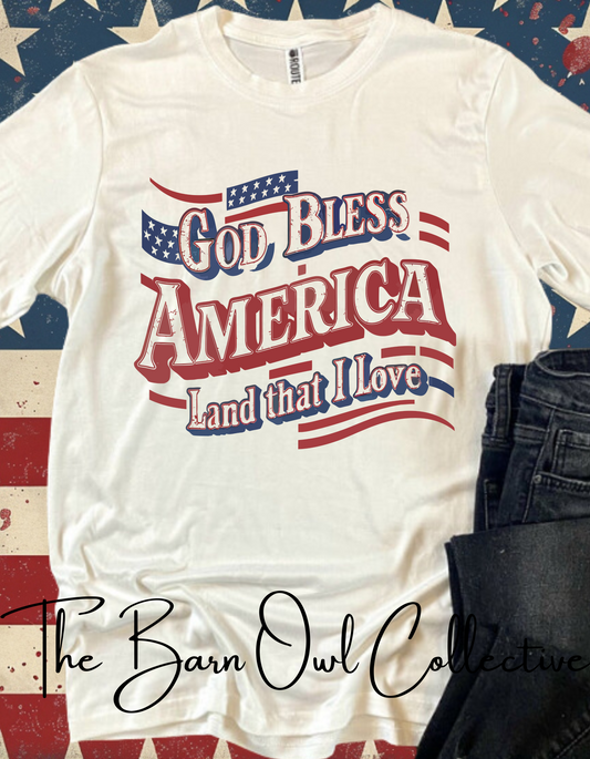 God Bless America Unisex Crewneck T-Shirt