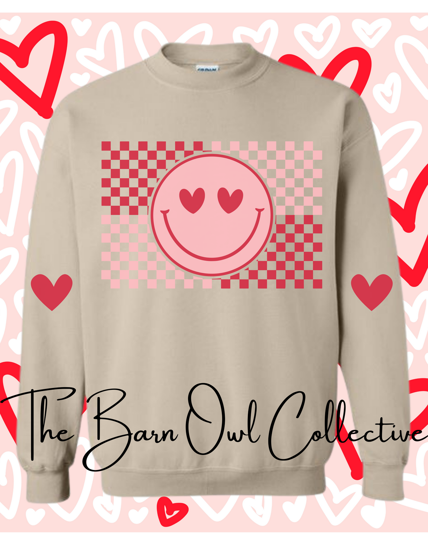 Retro Smiley Valentine's Day Crewneck Sweatshirt