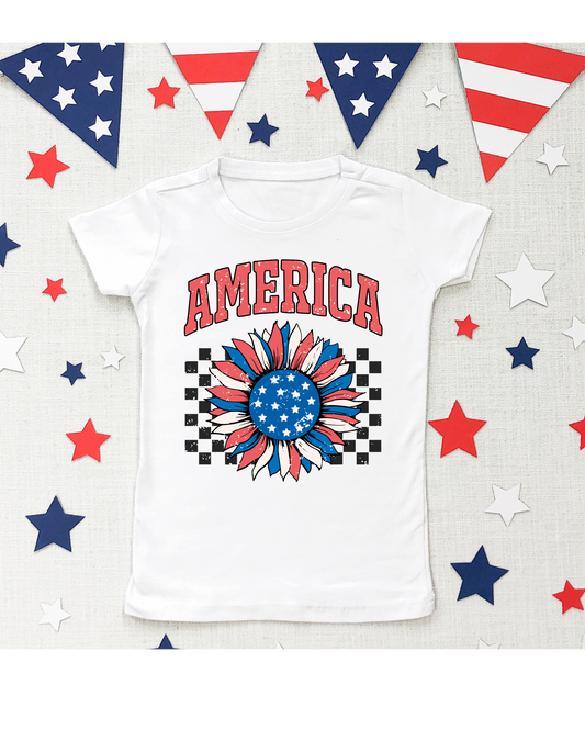 America Sunflower Women's Graphic T-Shirt.
