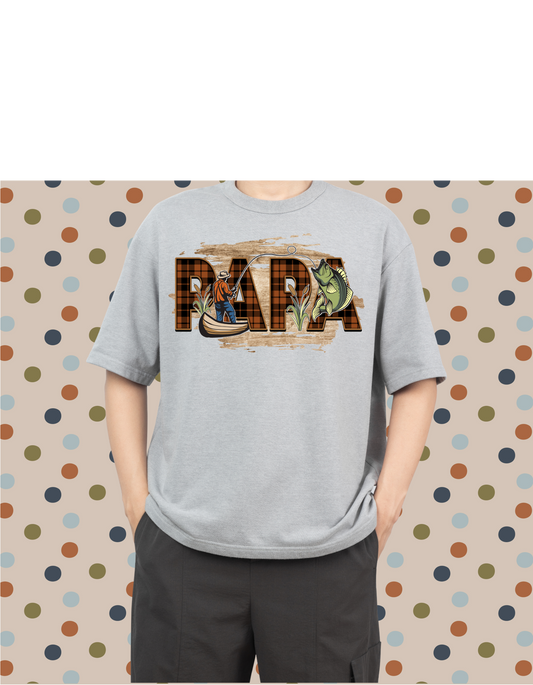 PAPA Father's Day Fishing Graphic T-Shirt