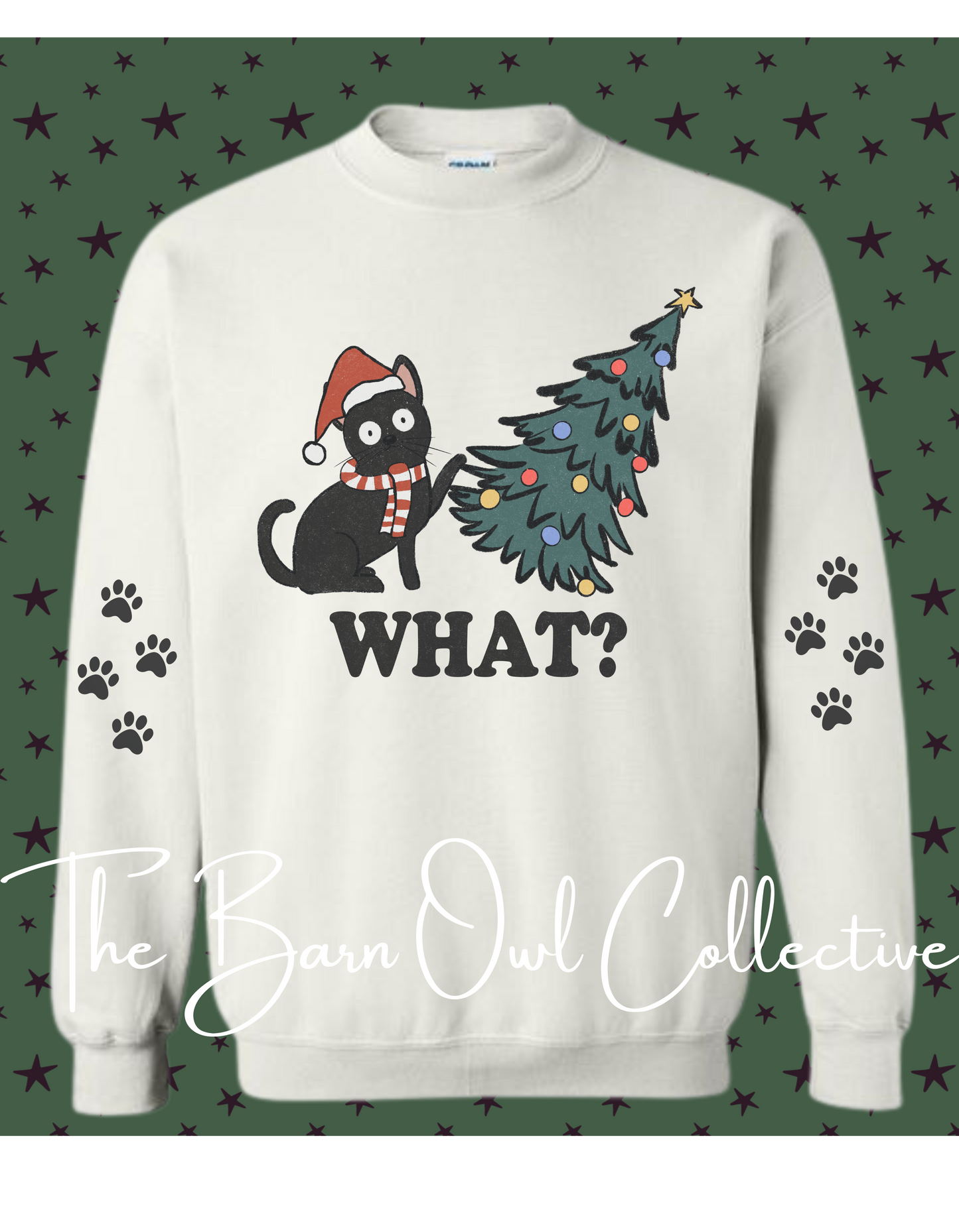 Snaaks wat? Cat Christmas Tree Crewneck Sweatshirt