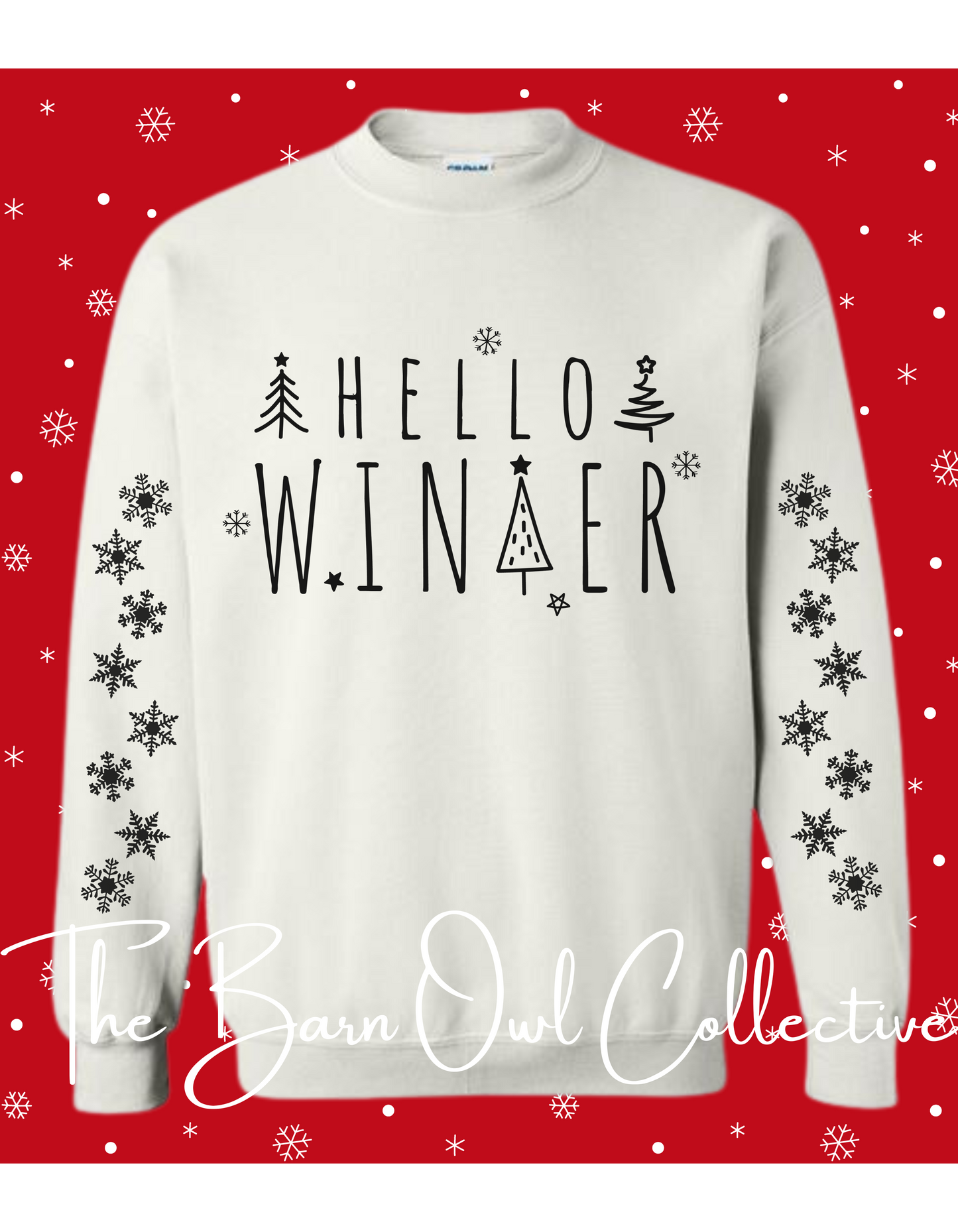 Hello Winter Snowflake Crewneck Sweatshirt