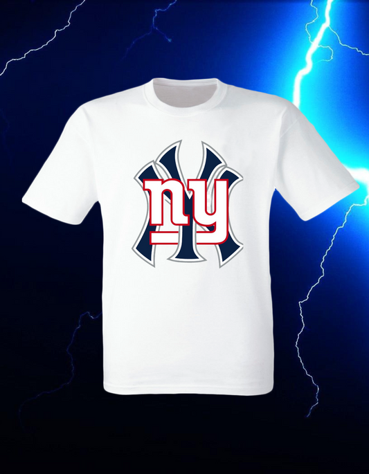 NY Yankees/NY Giants Ineensluitende Logo T-hemp