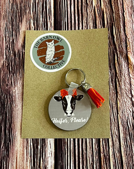 Round Graphic Keychain- The Barn Owl Collective
